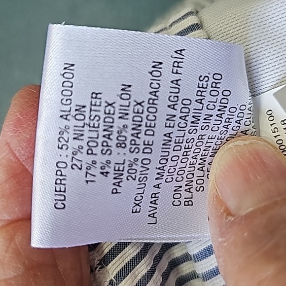 CHARTER CLUB, Y2K Womens Newport slim crop searsucker pants. Gray/white. SIZE 12 - Picture 14 of 15